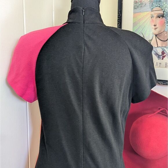 VTG Christine Jaguin Black Purple Red Colorblock Maximalist Power Suit Dress 8 - Picture 7 of 10